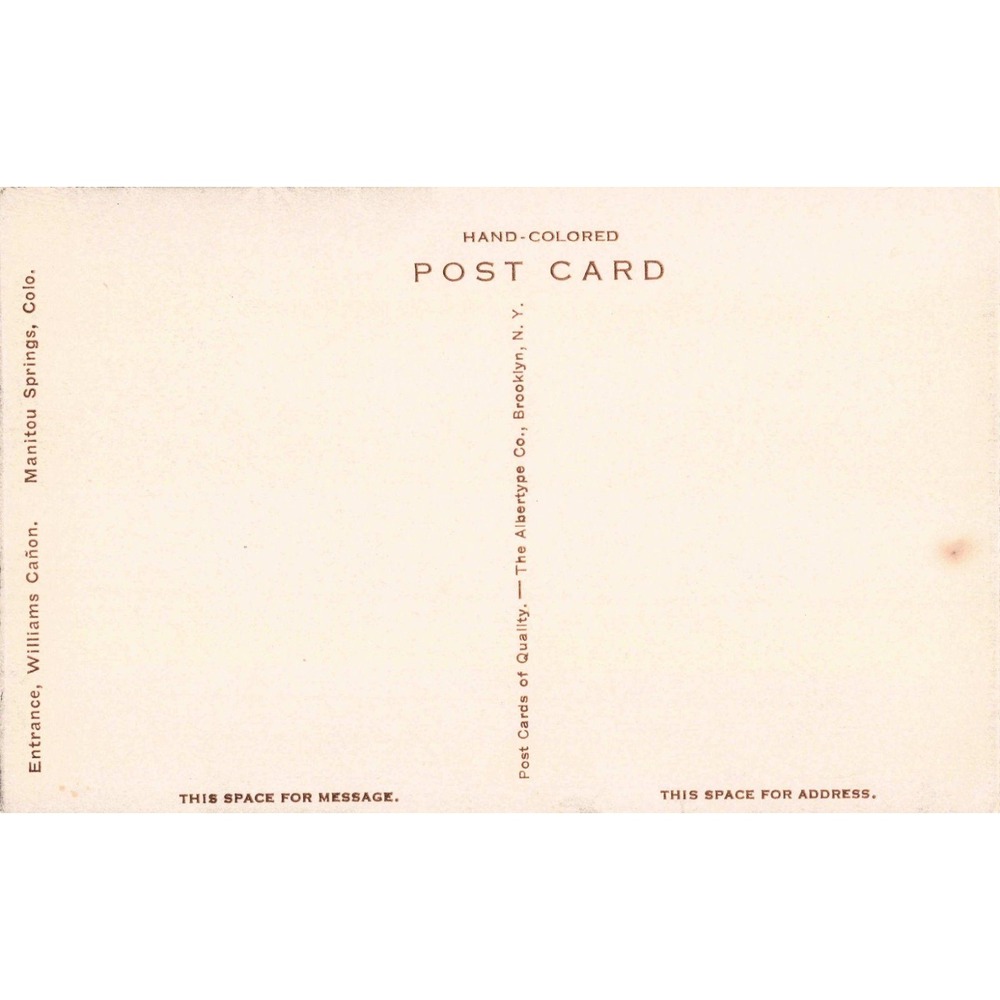 Vintage Williams Canon Entrance Manitou Springs Colorado RPPC Postcard - Picture 2 of 2